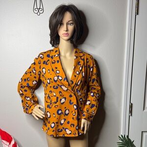 Target Vibrant Orange and Blue Blazer XS